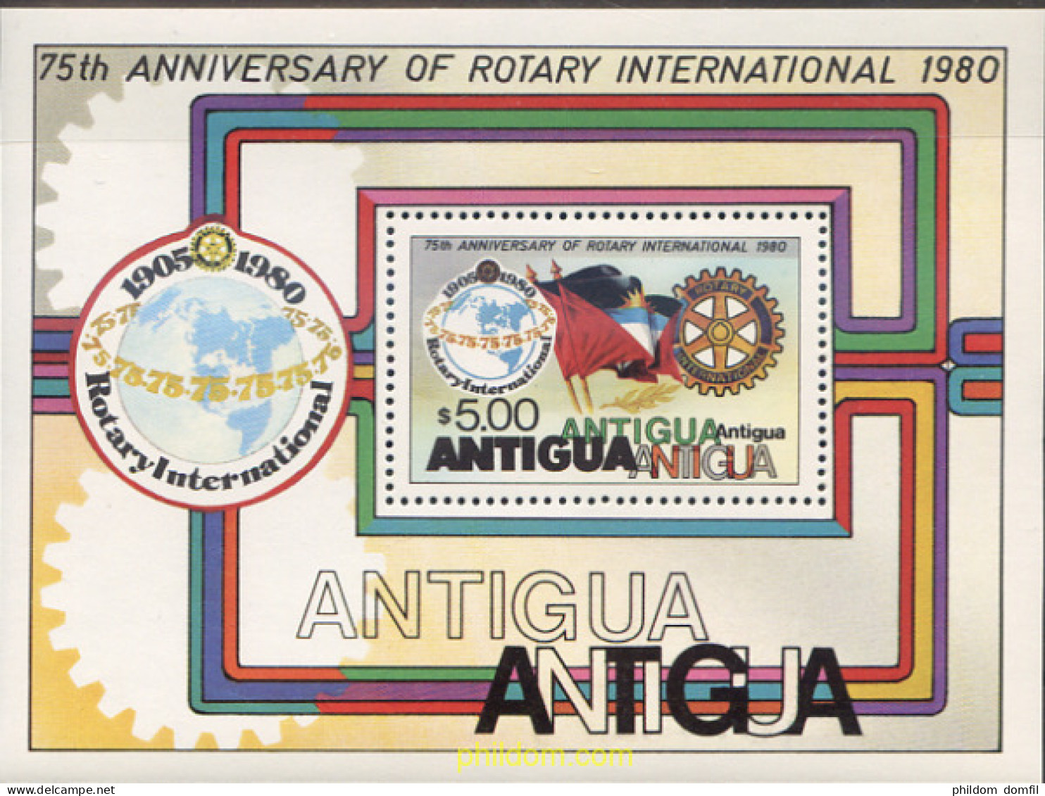 282745 MNH ANTIGUA 1980 75 ANIVERSARSIO DEL ROTARY CLUB INERNACIONAL - Otros & Sin Clasificación