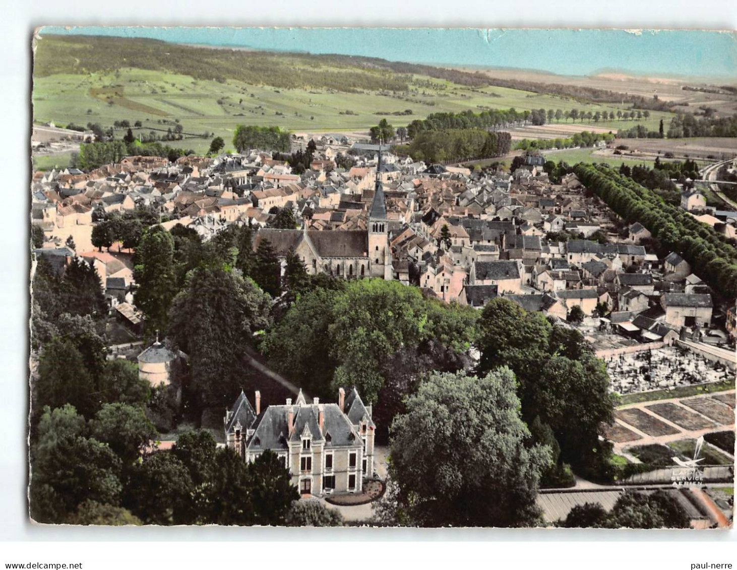 MUSSY SUR SEINE : Le Château Et Vue Générale Aérienne - état - Mussy-sur-Seine