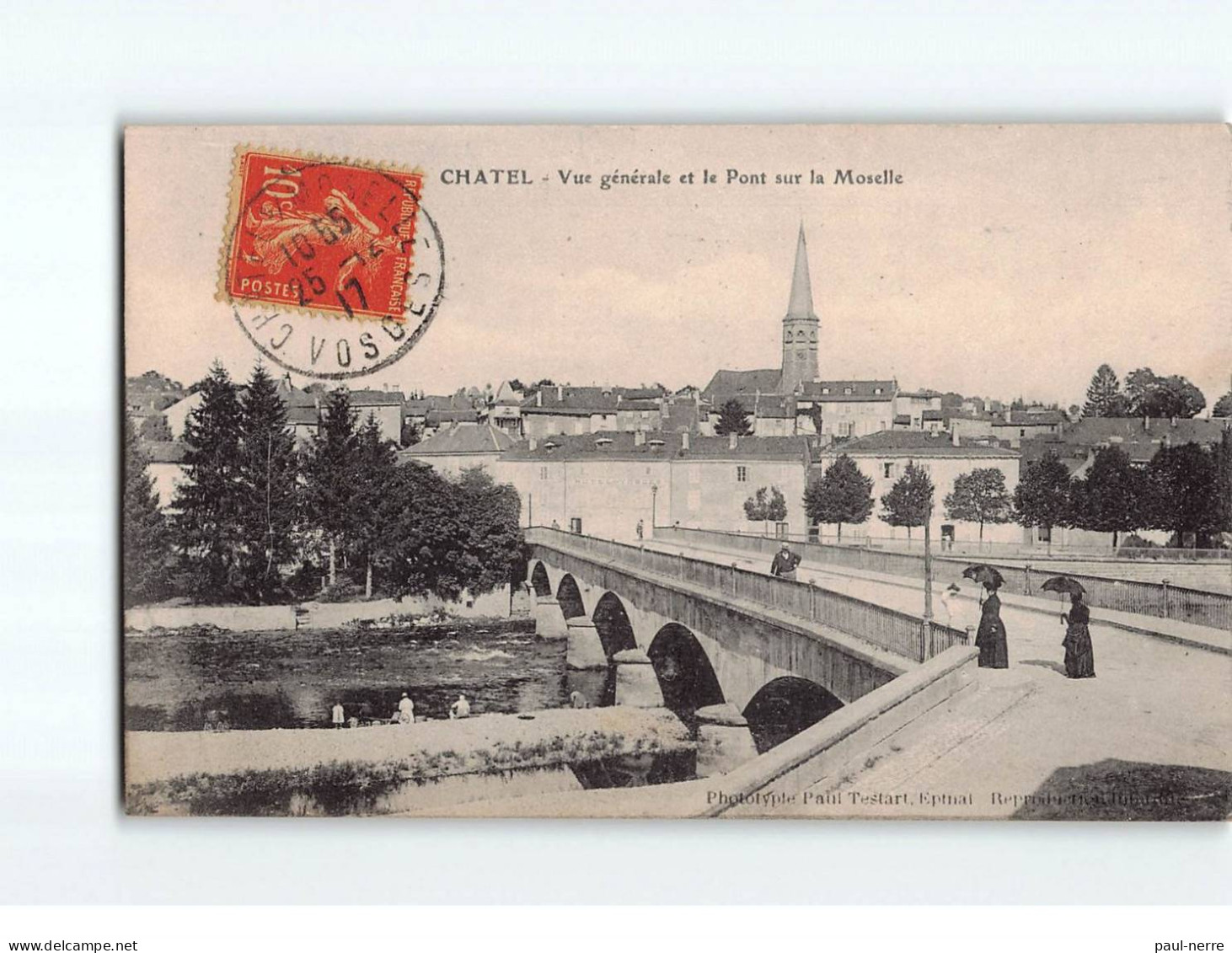 CHATEL : Vue Générale Et Le Pont Sur La Moselle - Très Bon état - Chatel Sur Moselle