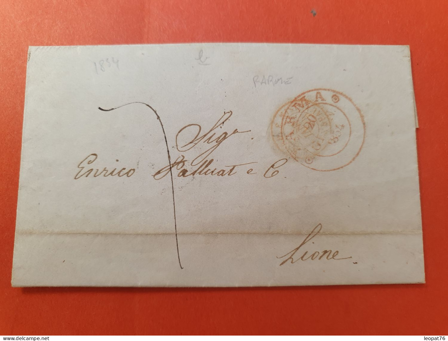 Italie - Lettre Avec Texte De Parme Pour Lyon En 1854 - J 518 - Romagna