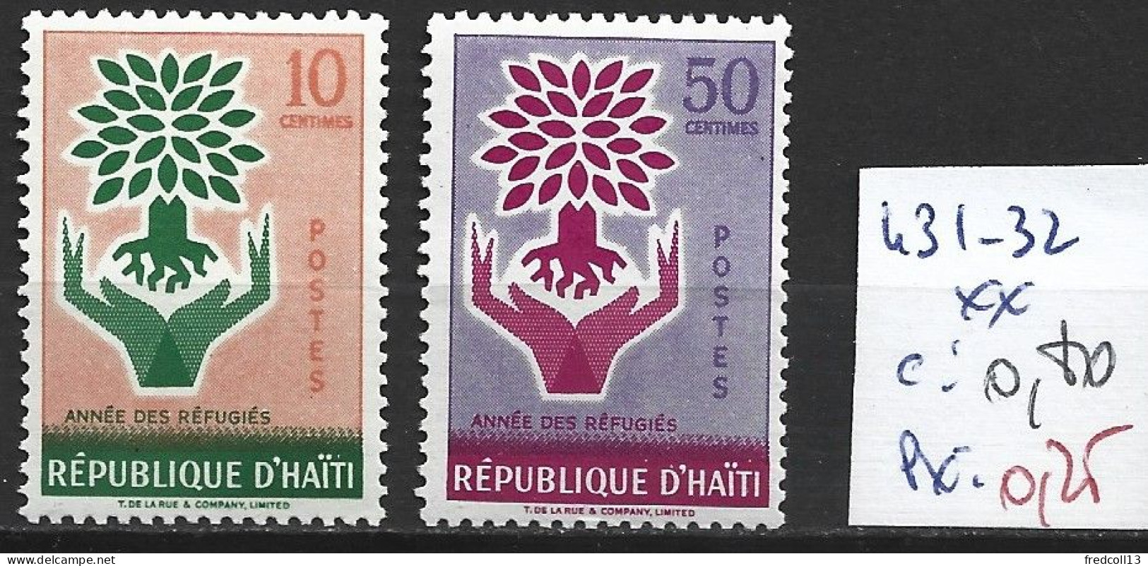 HAÏTI 431-32 ** Côte 0.80 € - Réfugiés