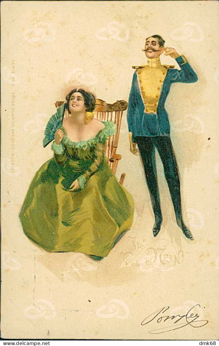 EDGAR SCHMIDTPUB. 1900s ART POSTCARD - WOMAN & SOLDIER - SERIE 7015 (5272) - Bompard, S.