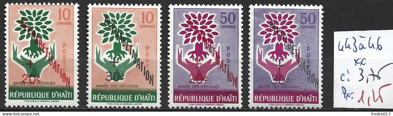 HAÏTI 443 à 46 ** Côte 3.75 € - Haïti