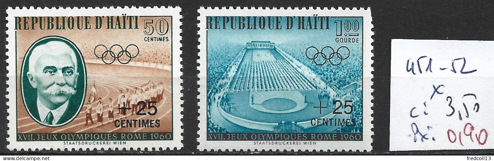 HAÏTI 451-52 * Côte 3.50 € - Haïti