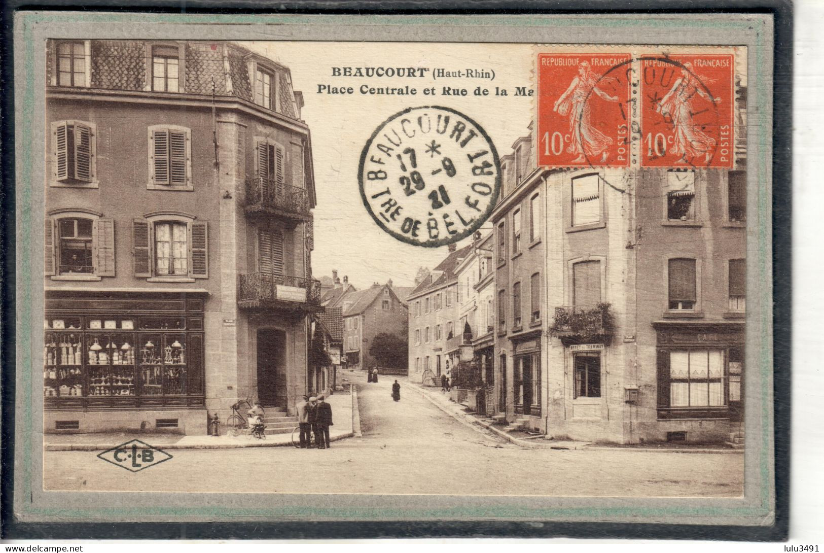 CPA - BEAUCOURT (90) - Aspect De La Place Centrale Et Rue De La Mairie En 1921 - Beaucourt