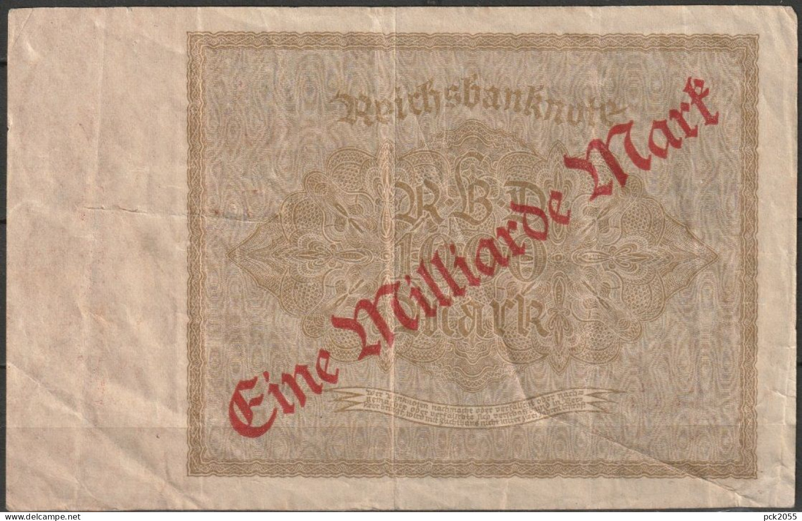 DR.1 Milliarde Mark Reichsbanknote 15.12.1922 Ros.Nr.110b, P 113 ( D 6890 ) - 1 Miljard Mark