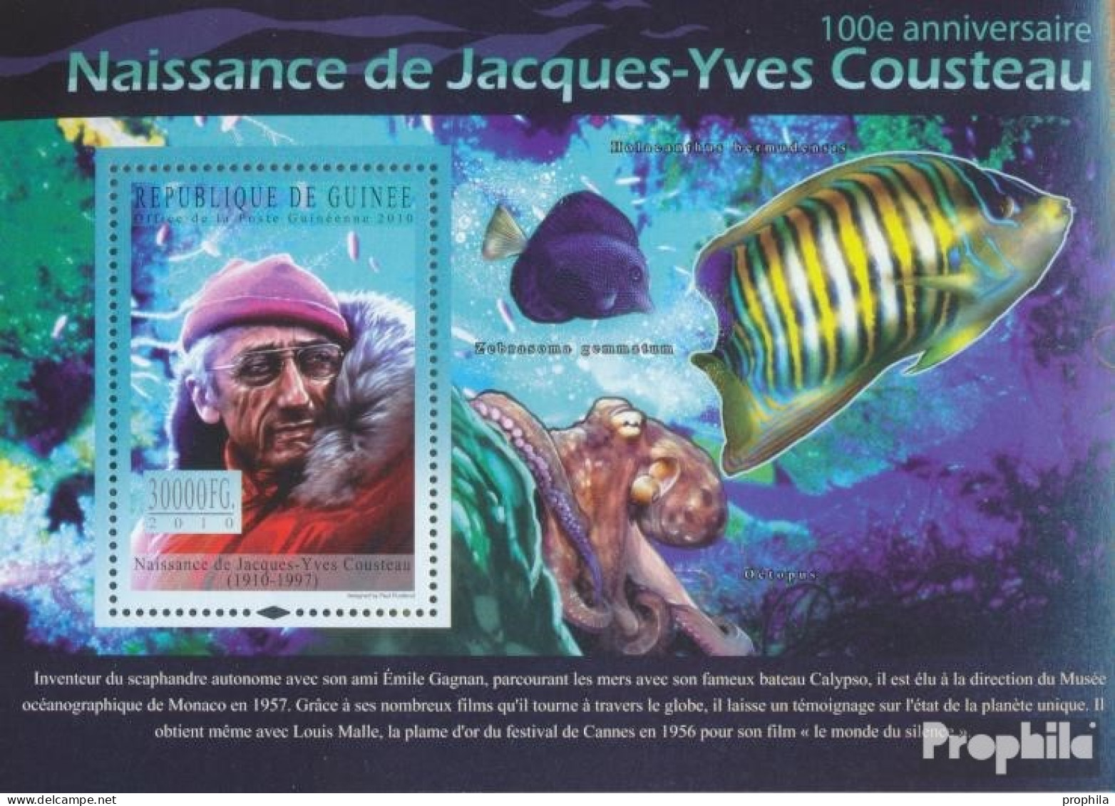 Guinea Block 1850 (kompl. Ausgabe) Postfrisch 2010 Jacques-Yves Cousteau - Guinée (1958-...)