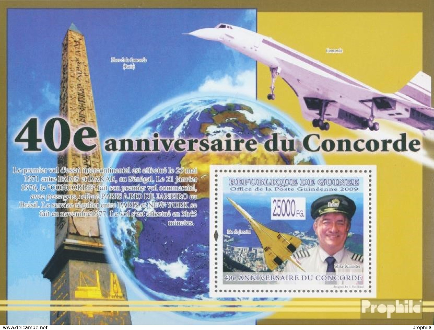 Guinea Block 1691 (kompl. Ausgabe) Postfrisch 2009 40 Jahre Concorde - Guinée (1958-...)