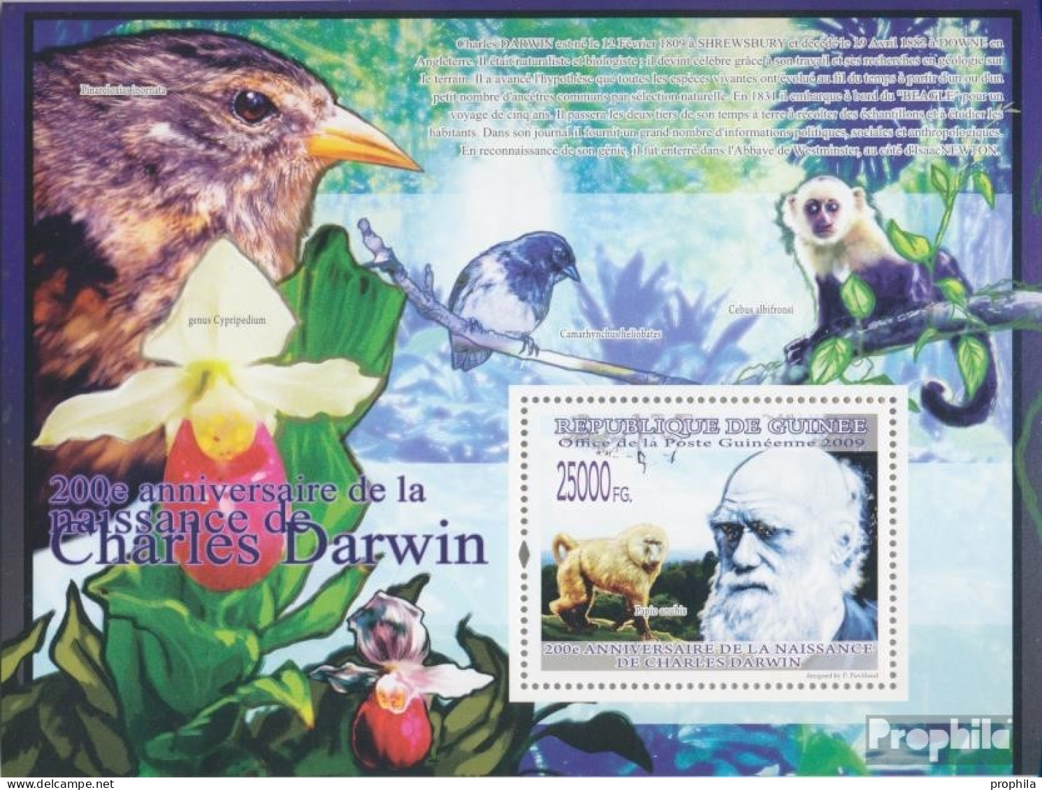 Guinea Block 1688 (kompl. Ausgabe) Postfrisch 2009 200. Jahrestag Charles Darwin - Guinée (1958-...)