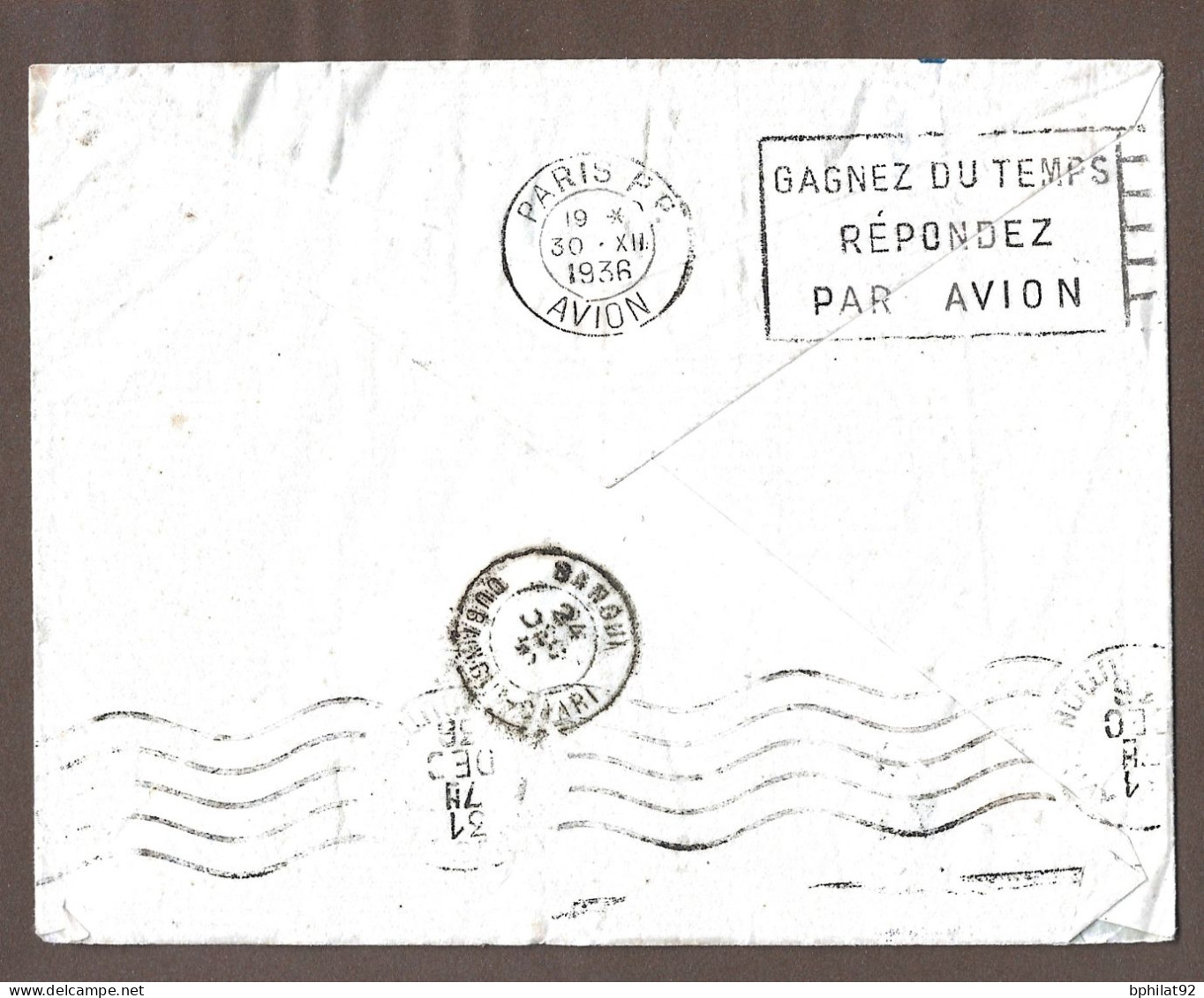 !!! LETTRE PAR AVION DE 1936 POUR PARIS, AVEC CACHET DE MOBAYE, OUBANGUI-CHARI - Cartas & Documentos