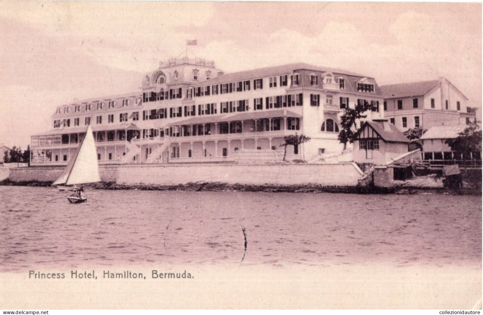 SOUVENIR BERMUDA - PRINCESS HOTEL - HAMILTON - BERMUDA - CARTOLINA FP SPEDITA NEL 1911 - Bermuda