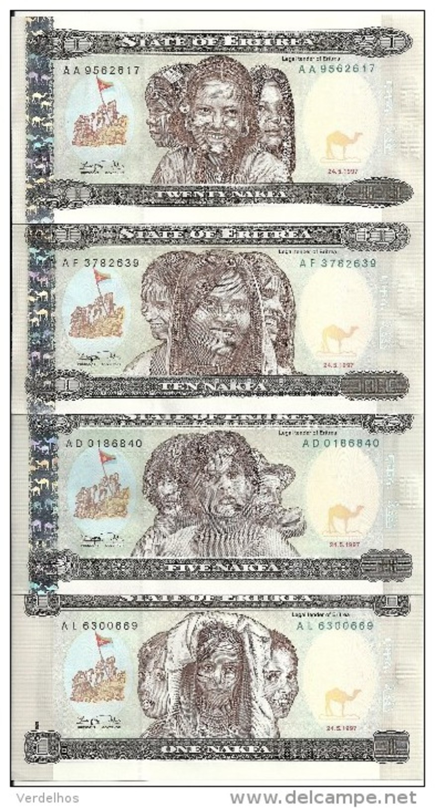 ERYTHREE 1-5-10-20 NAFKA 1997 UNC P 1-2-3-4 ( 4 Billets ) - Erythrée