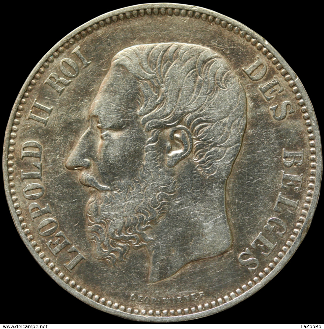 LaZooRo: Belgium 5 Francs 1867 VF / XF F. - Silver - 5 Frank