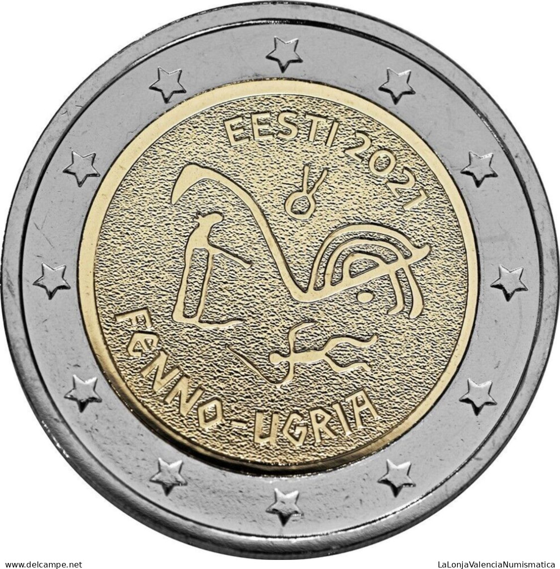 Estonia 2 Euro Conmemorativa Pueblos Ugrofineses 2021 Km 97 Sc Unc - Estonie