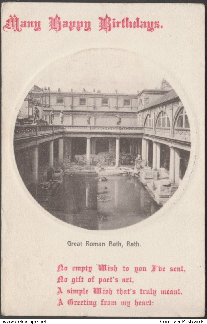 Great Roman Bath, Bath, Somerset, 1910 - Wilkinson Postcard - Bath