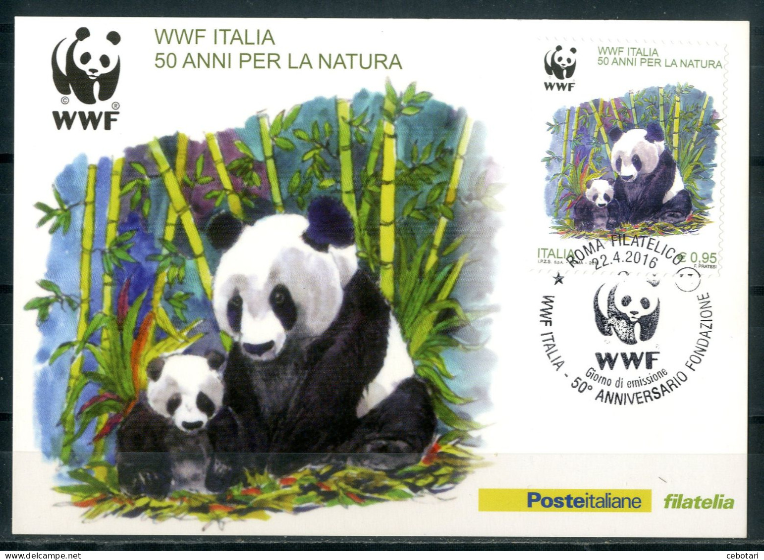 ITALIA / ITALY 2016 - WWF Italia - 50 Anni Per La Natura - Maximum Card. - Maximumkaarten