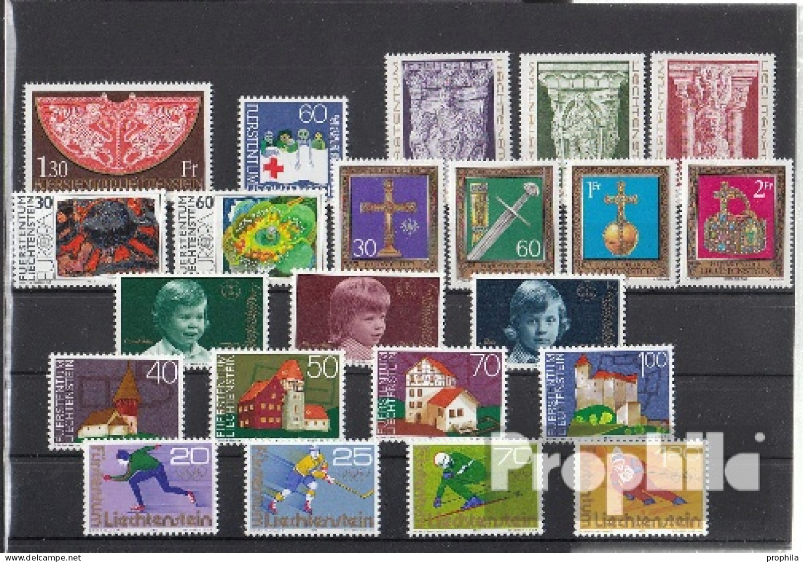 Liechtenstein 1975 Postfrisch Kompletter Jahrgang In Sauberer Erhaltung - Annate Complete