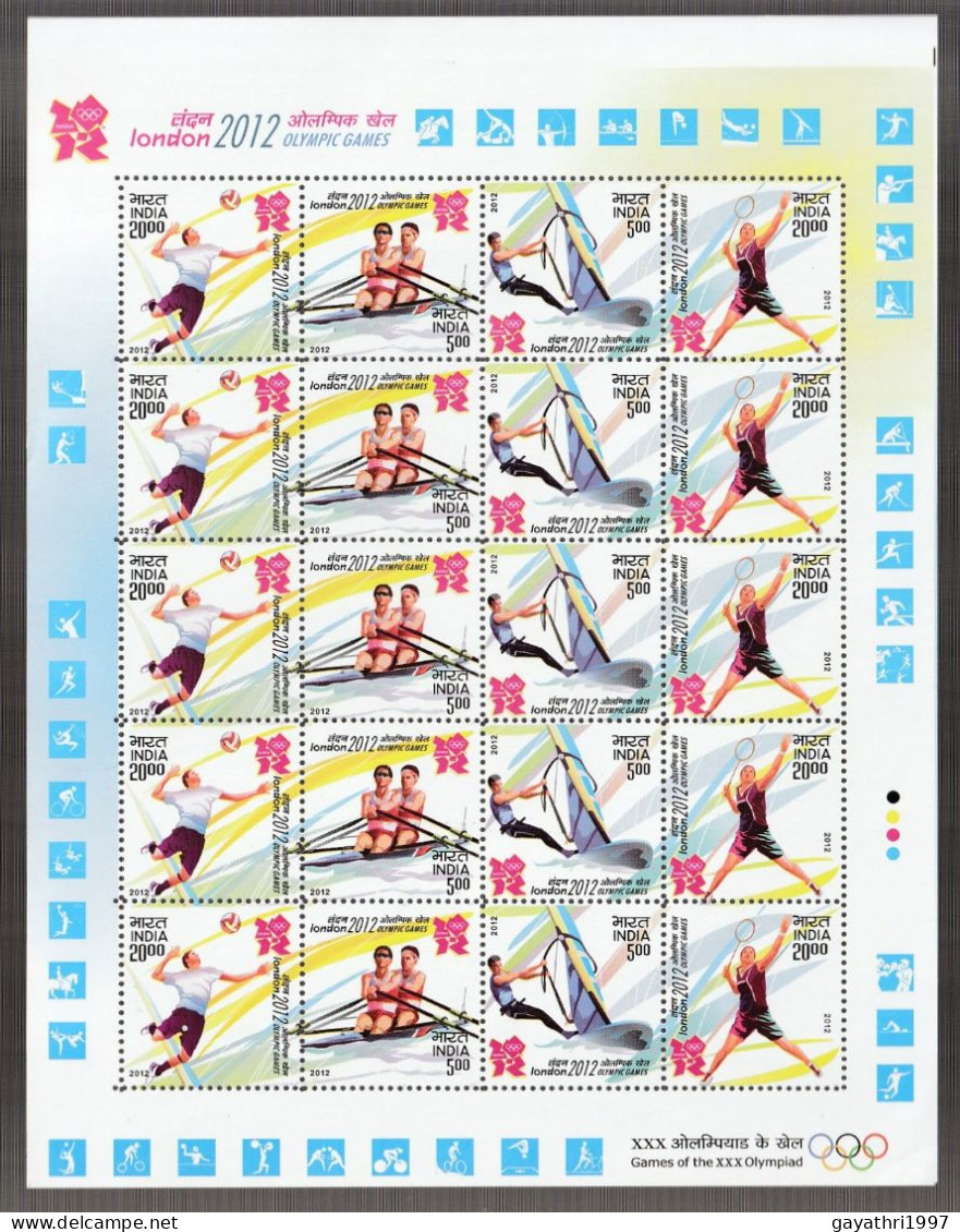 India 2012 Olympic Games MINT SHEETLET Good Condition (SL-91) - Unused Stamps