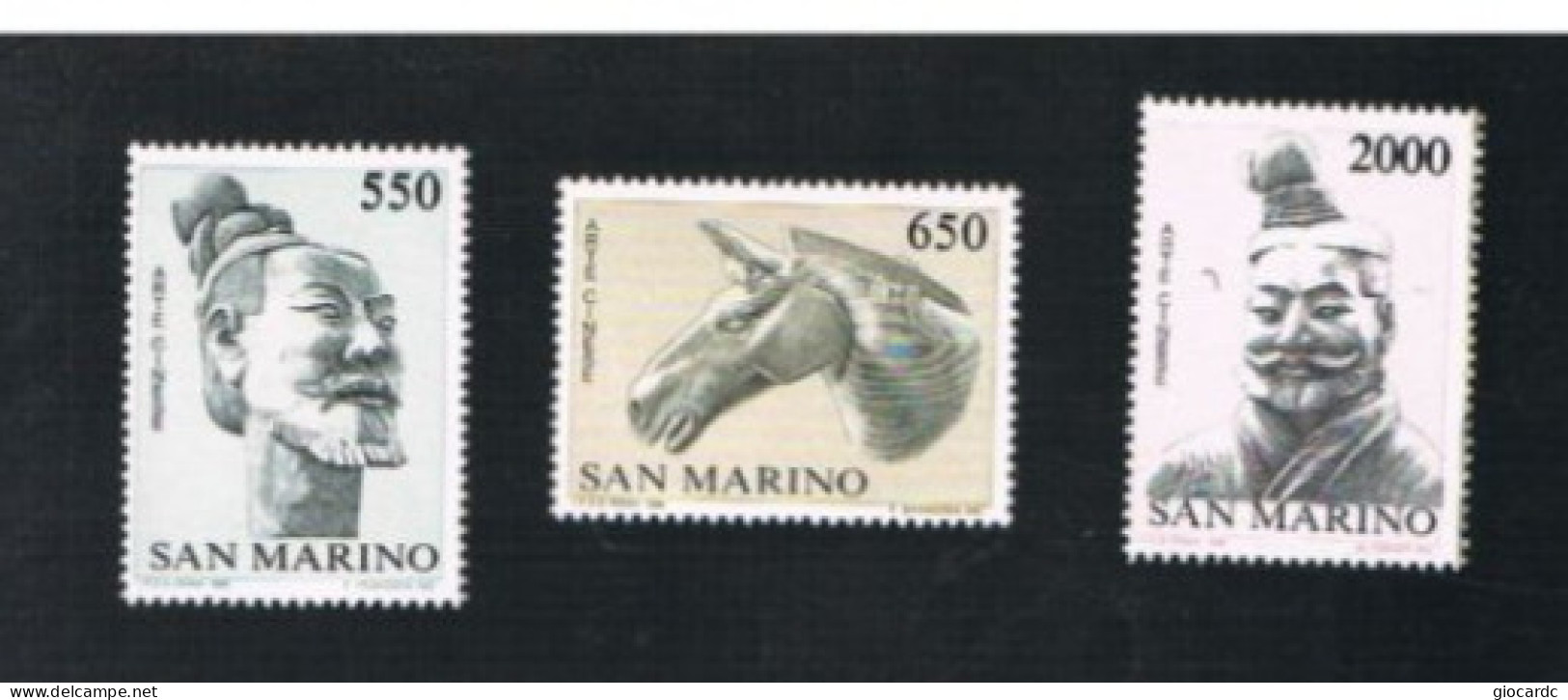 SAN MARINO - UN 1186-1188 - 1986 RAPPORTI UFFICIALI CON REPUBBLICA POPOLARE CINESE( COMPLET SET OF 3, BY BF) - MINT** - Neufs