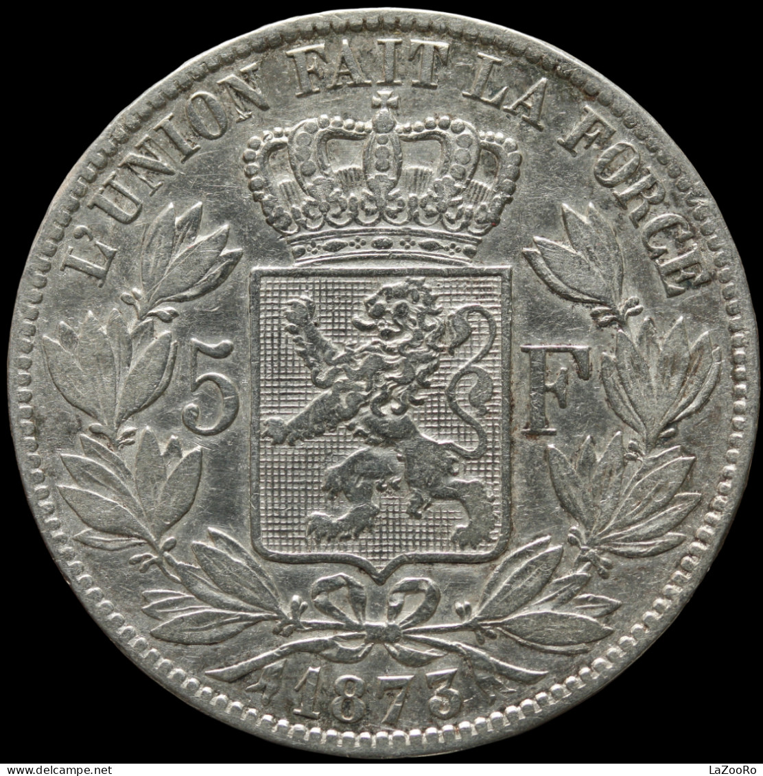 LaZooRo: Belgium 5 Francs 1873 VF / XF - Silver - 5 Frank