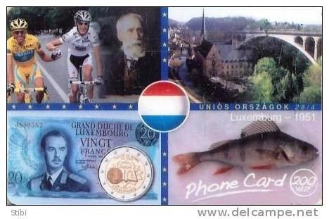 Hungary - EU:Luxembourg - Andy & Frank Schleck - Bicycle - Paper Money - Coins - Fish - Brigde -100ex. - Hongarije