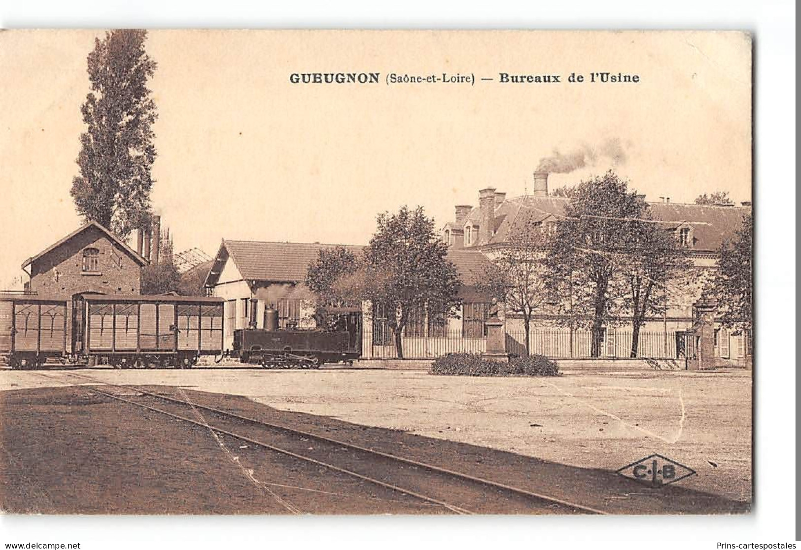 CPA 71 Gueugnon Bureau De L'usine Et Le Train Tramway - Gueugnon