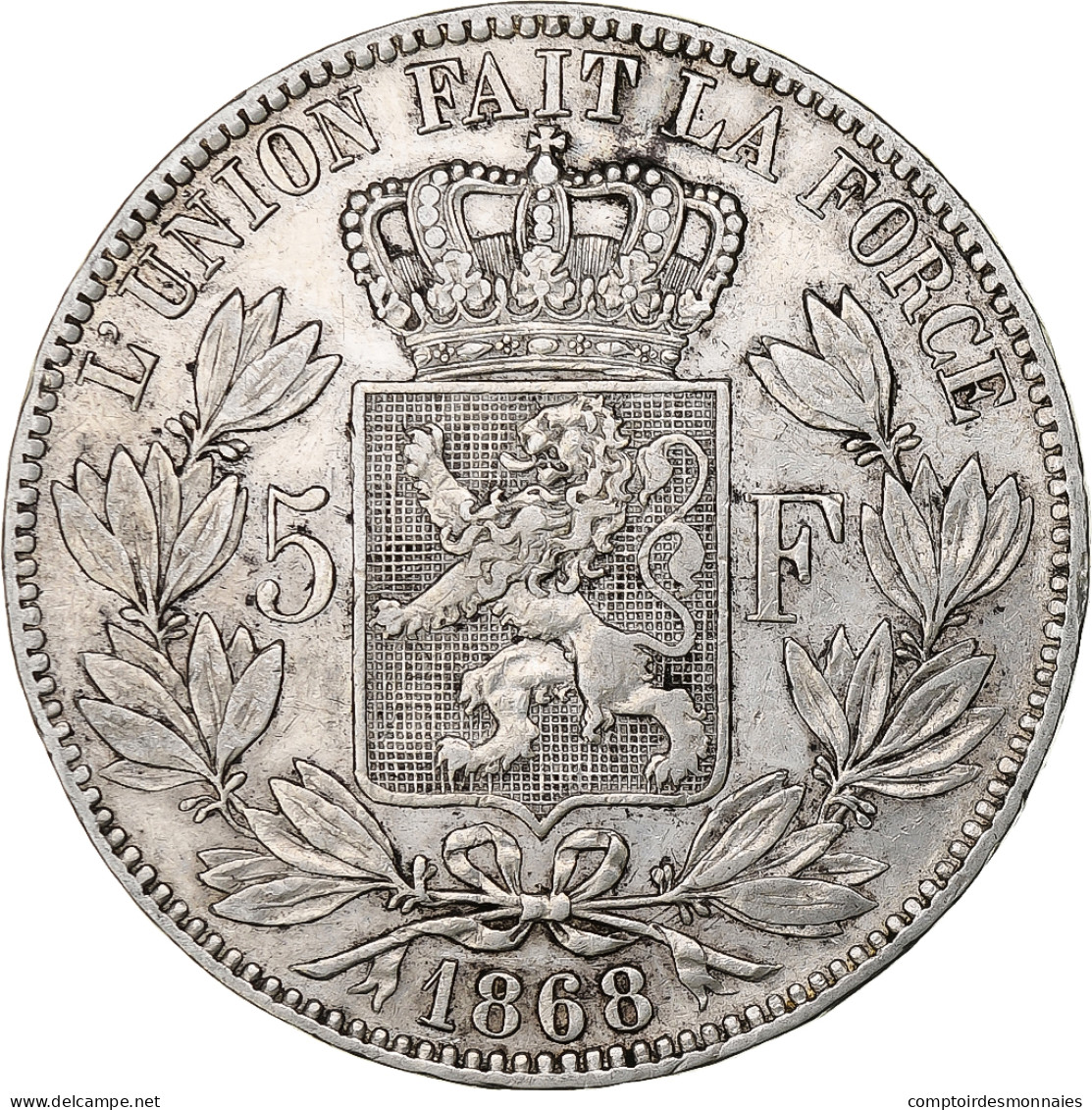 Belgique, Leopold II, 5 Francs, 5 Frank, 1868, Bruxelles, TB+, Argent, KM:24 - 5 Frank