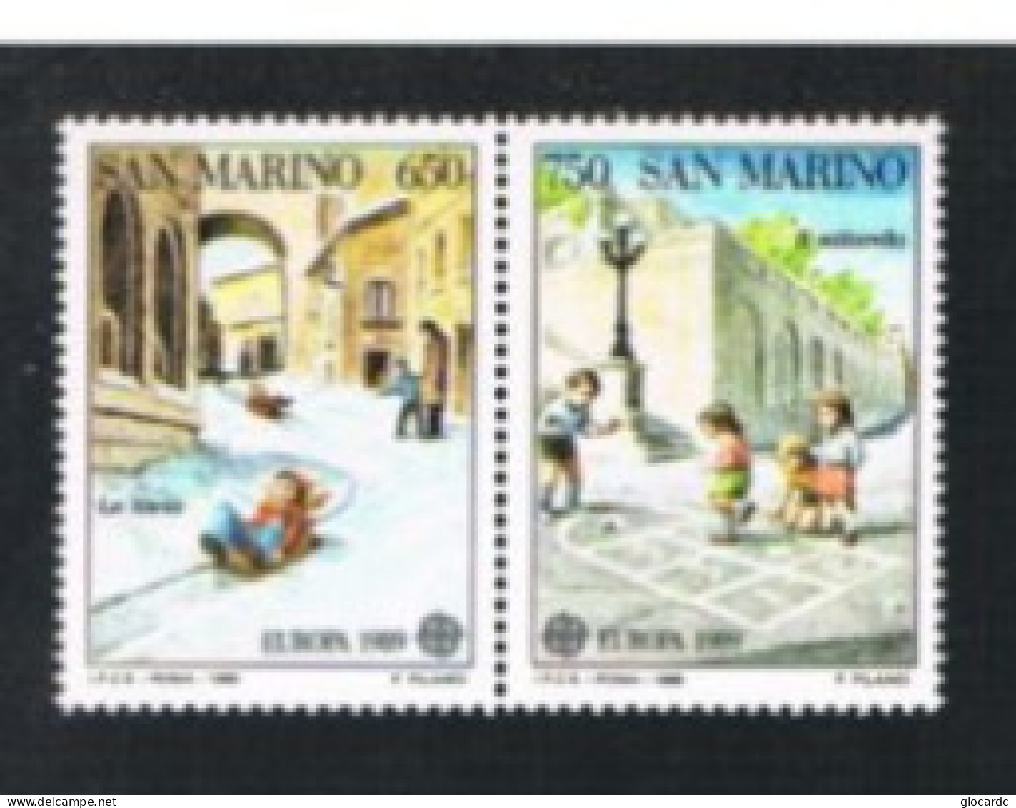 SAN MARINO -  UN 1248.1249   -  1989 EUROPA: GIOCHI INFANTILI (COMPLET SET OF 2 STAMPS SE-TENANT , BY BF) - MINT ** - Neufs