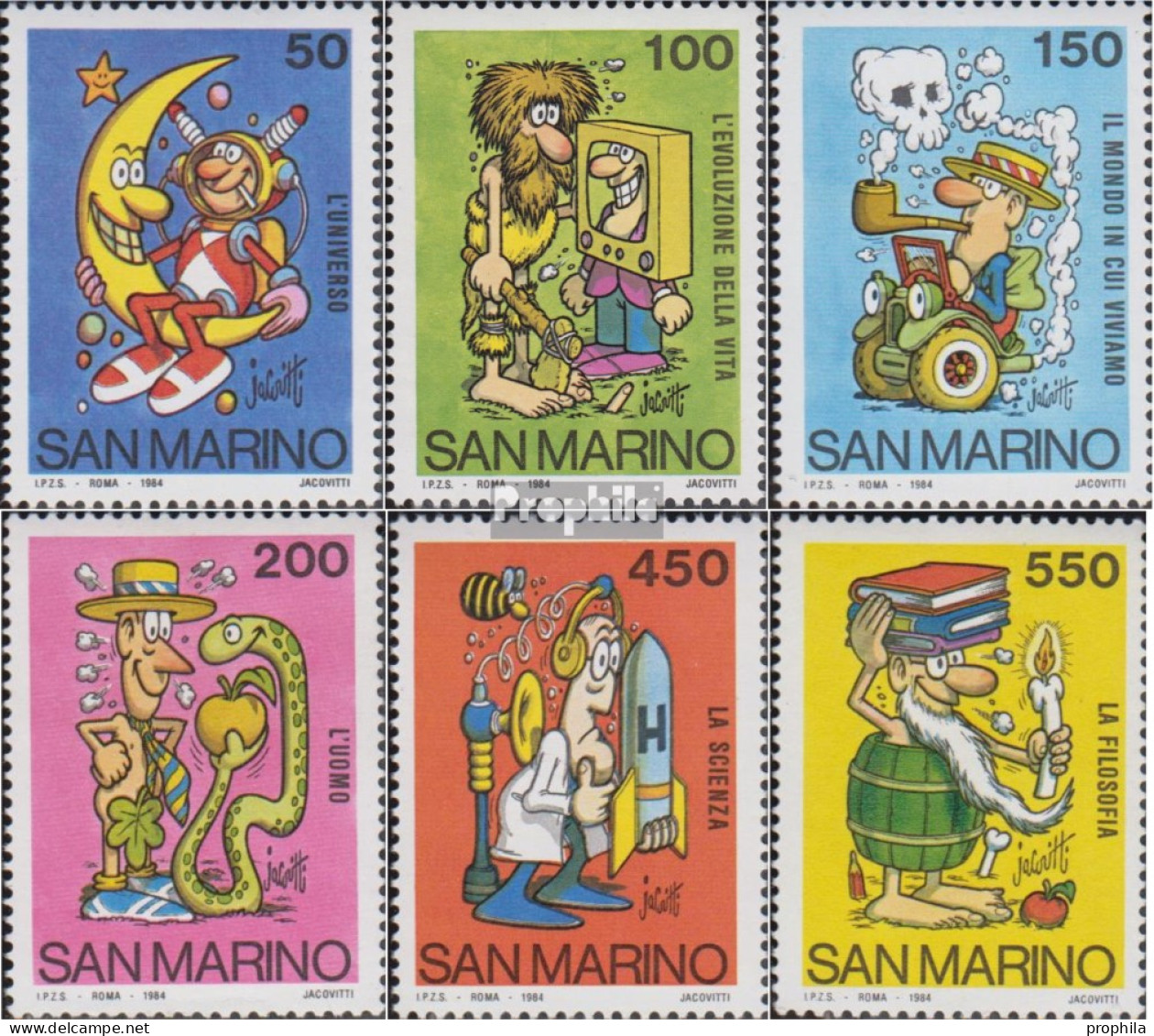 San Marino 1304-1309 (kompl.Ausg.) Postfrisch 1984 Schule Und Philatelie - Unused Stamps