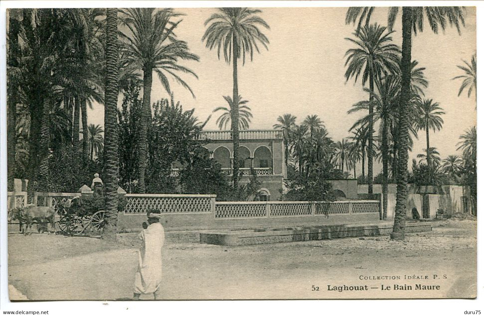 Algérie - LAGHOUAT Le Bain Maure ( Rue Animée Attelage ) Carte Bon état Non écrite * Collection Idéale P.S. N° 52 - Laghouat