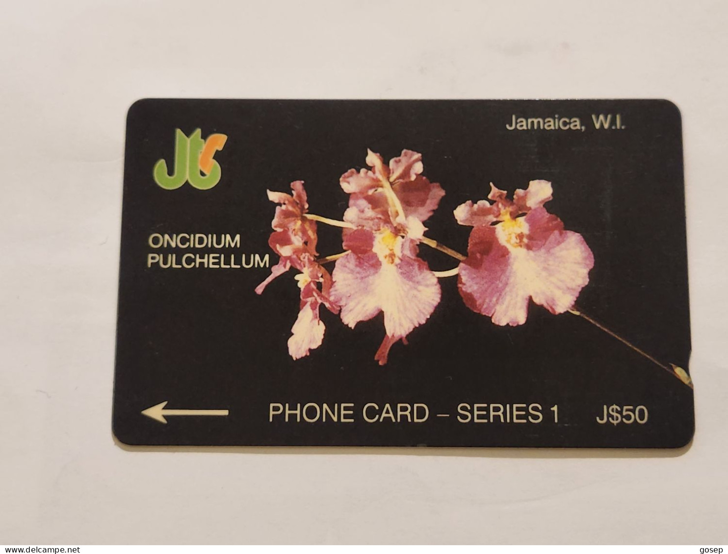 JAMAICA-(7JAMC-JAM-7)-Oncidium Pulchellum-(1)-(7JAMC046920)-(J$50)-used Card+1card Prepiad - Jamaica