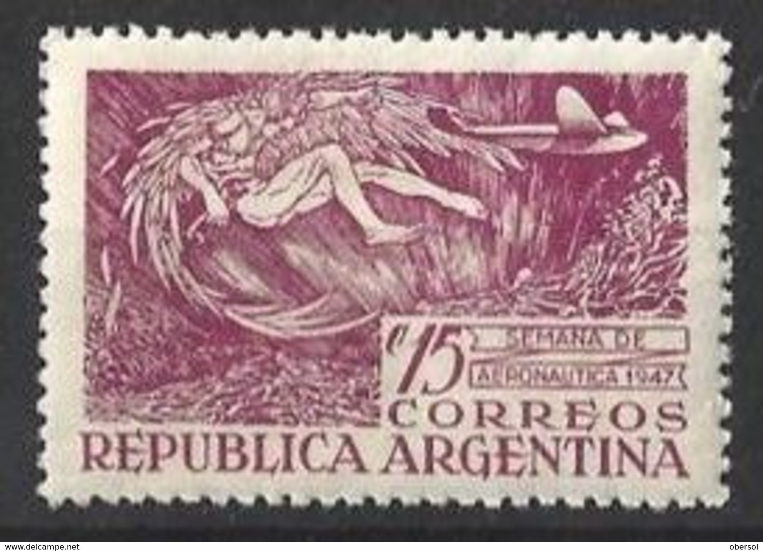 Argentina 1947 Aeronautics Week - Plane - MNH Stamp - Neufs