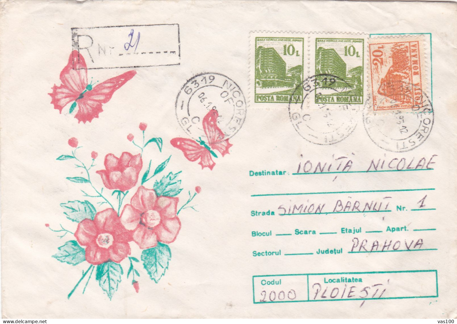 REGISTRED COVERS NICE FRANKING , 1992  ROMANIA - Storia Postale