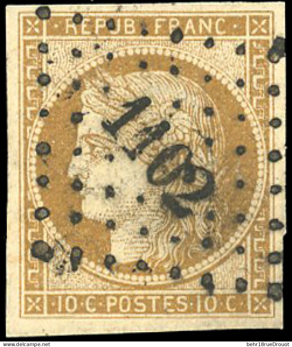 Obl. 1a -- 10c. Bistre-brun. Obl. PC 1102. TB. - 1849-1850 Cérès