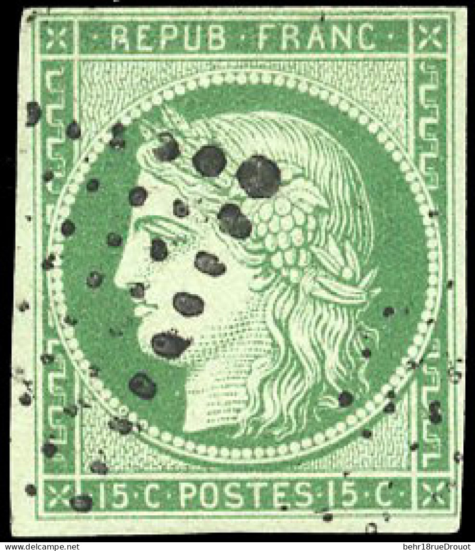 Obl. 2 -- 15c. Vert. Obl. TB. - 1849-1850 Ceres