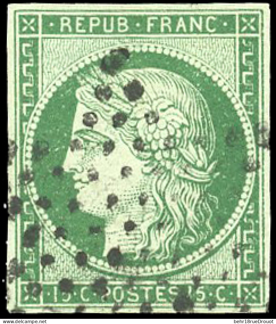 Obl. 2b -- 15c. Vert Foncé. Obl. SUP. - 1849-1850 Ceres