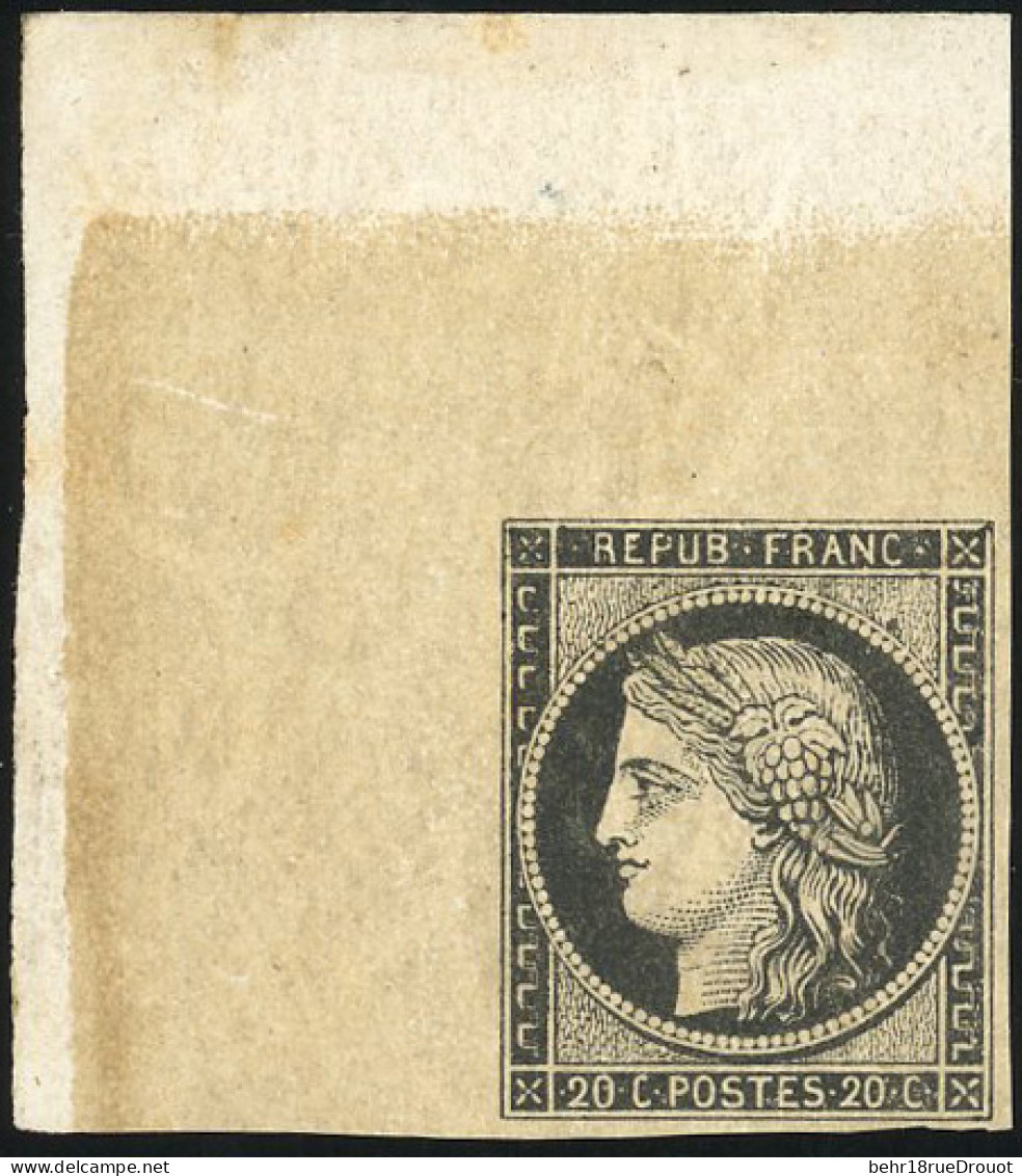 ** 3 -- 20c. Noir S/jaune. BdeF. SUP. - 1849-1850 Ceres