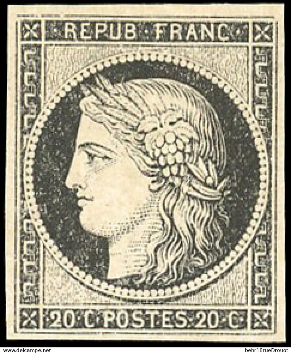 * 3a -- Essai Du 20c. Noir S/blanc. SUP. - 1849-1850 Ceres