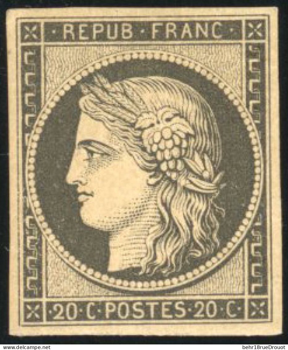 * 3f -- 20c. Noir S/jaune. Réimpression. SUP. - 1849-1850 Cérès