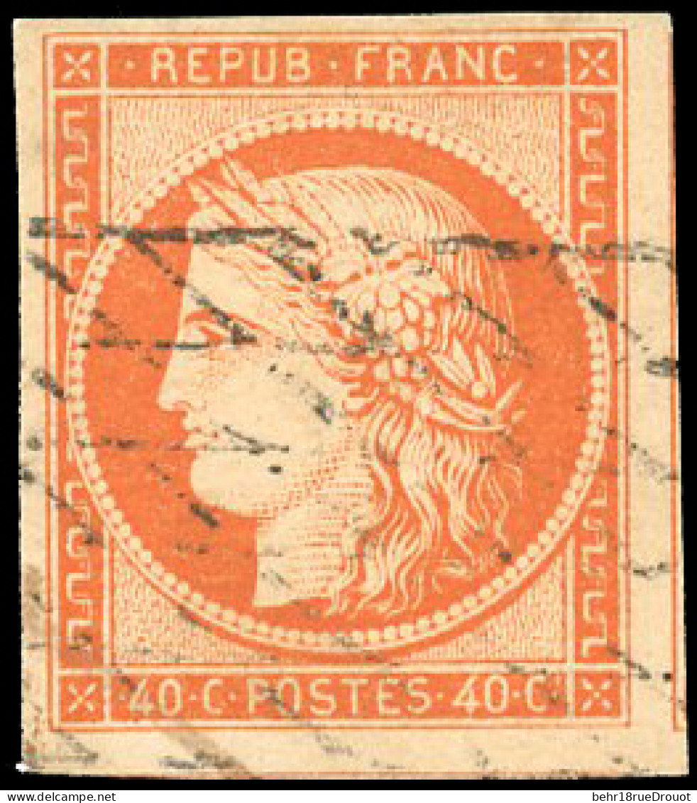 Obl. 5 -- 40c. Orange. Obl. Grille Sans Fin. TB. - 1849-1850 Cérès