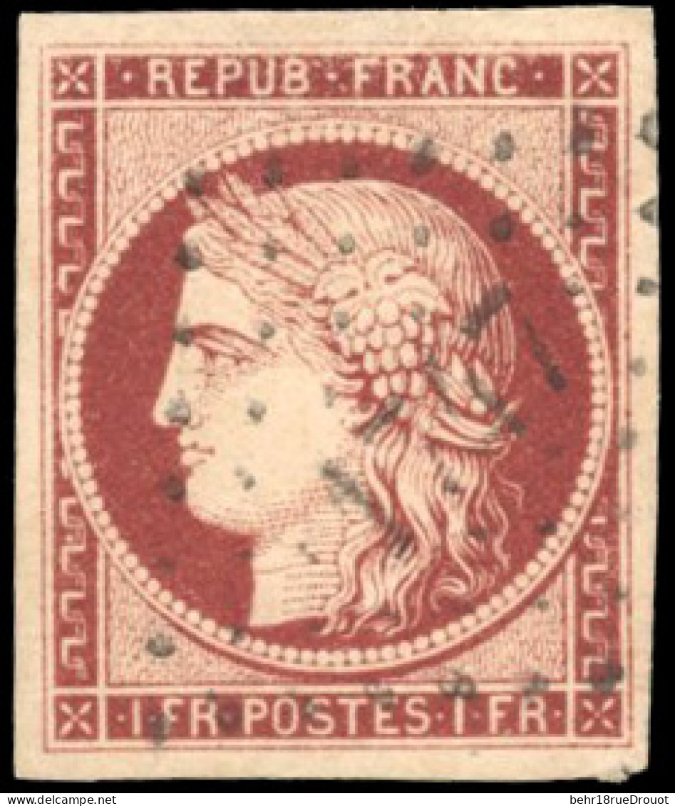 Obl. 6B -- 1F. Carmin-brun Clair. Nuance Exceptionnelle. SUP. - 1849-1850 Cérès