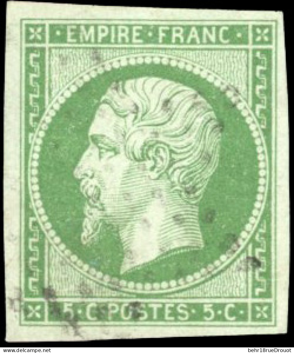 Obl. 12 -- 5c. Vert-clair. Obl. Lérère. SUP. - 1853-1860 Napoléon III