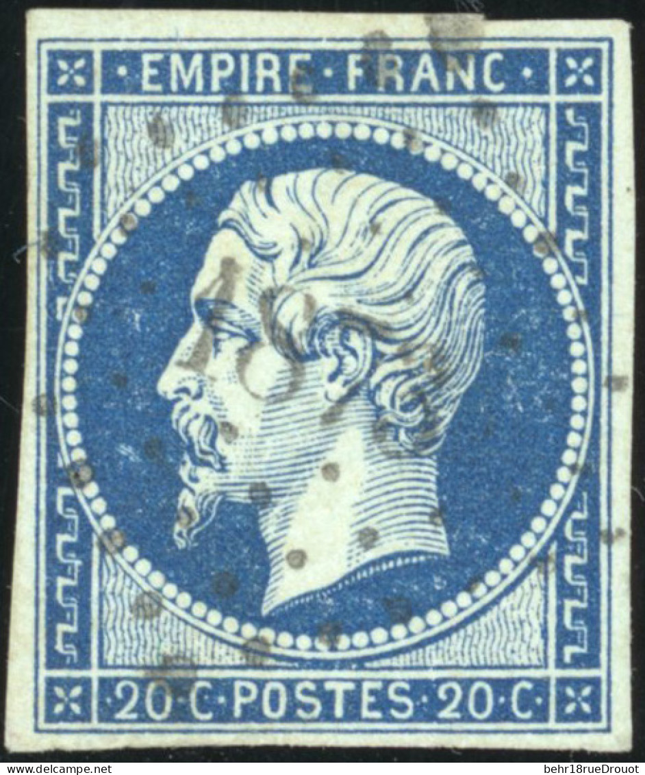 Obl. 14Ad + 15 -- 20c. Bleu S/vert + 25c. Bleu. Obl. PC. TB. - 1853-1860 Napoléon III.