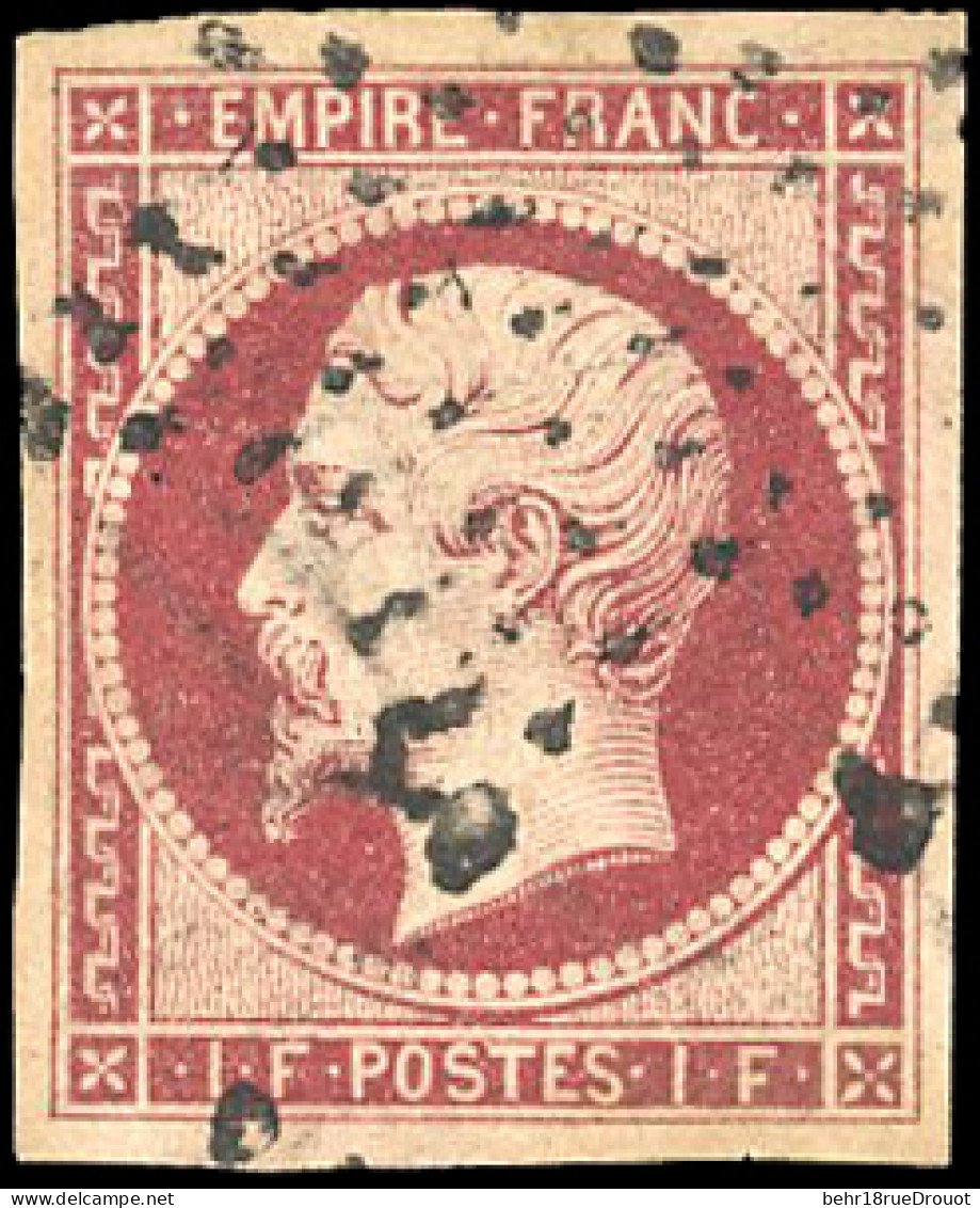 Obl. 18 -- 1F. Carmin. Obl. SUP. - 1853-1860 Napoléon III.