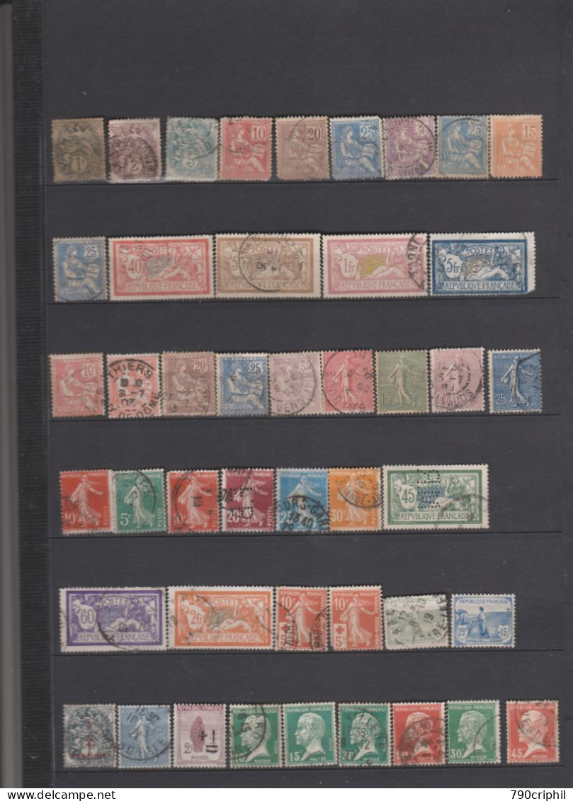 Lot D Anciens Timbres France  Oblitérés Et Neufs Trace Charnières - Used Stamps