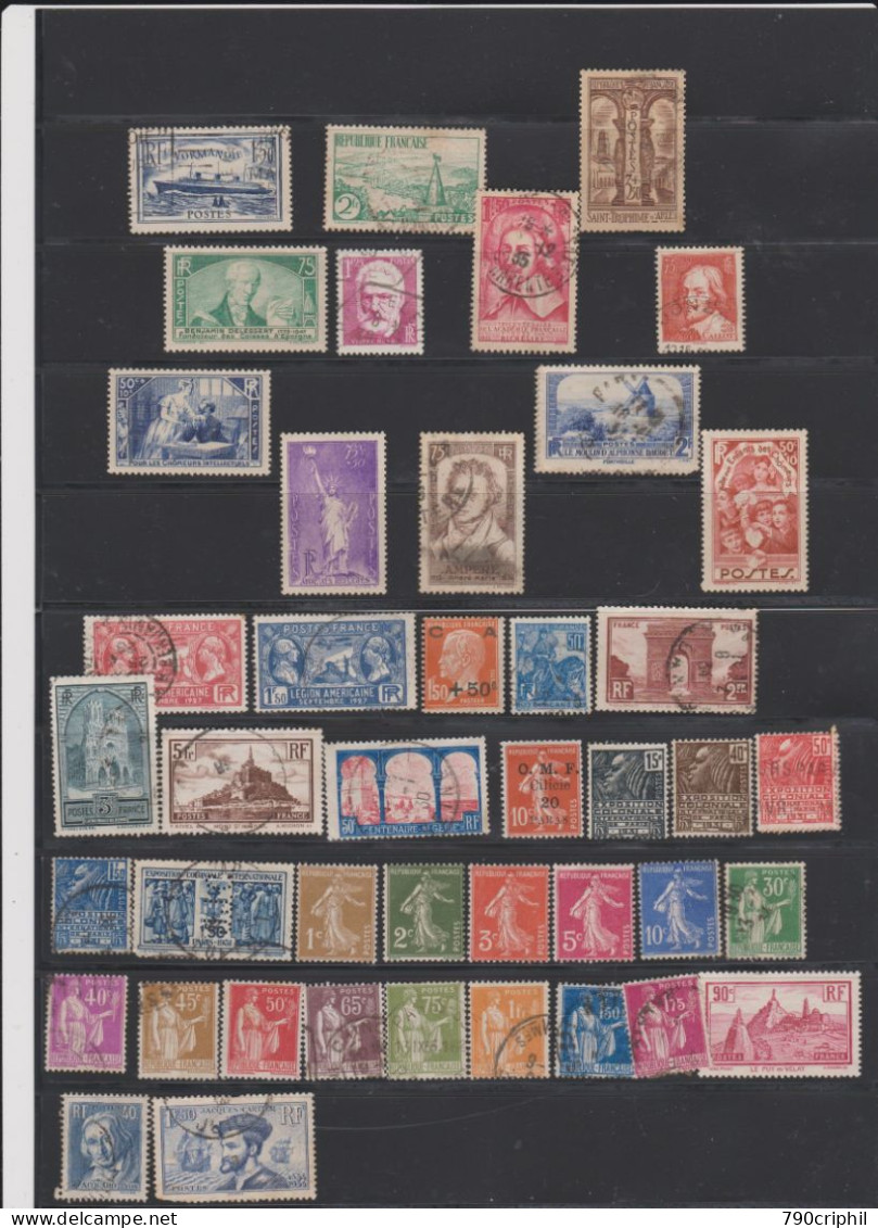 Lot D Anciens Timbres France  Oblitérés Et Neufs Trace Charnières - Oblitérés