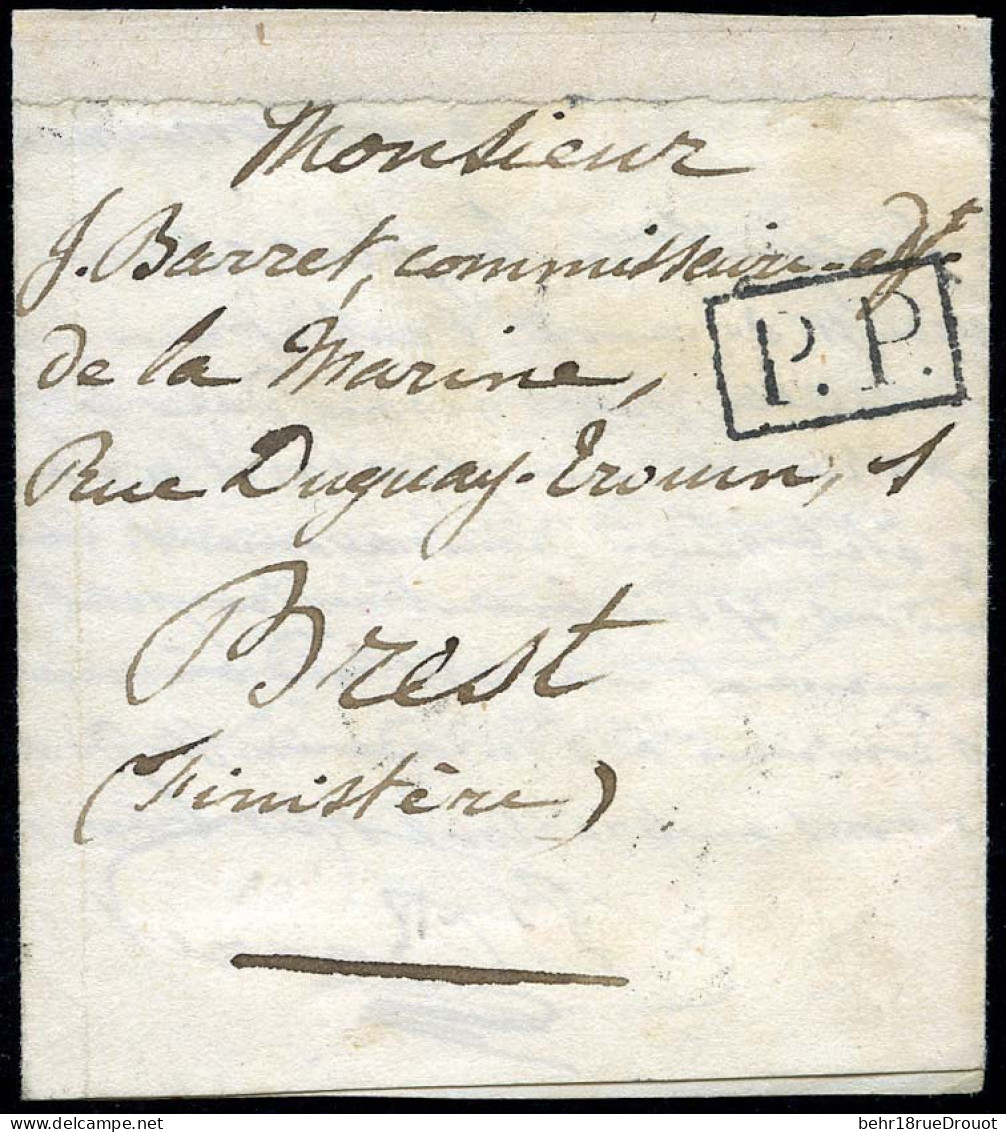 Obl. Pli Confié ARMAND BARBES. Lettre Manuscrite De ROMAINVILLE Du 27 Septembre 1870 Frappée Du Cachet PP à Destination  - Oorlog 1870