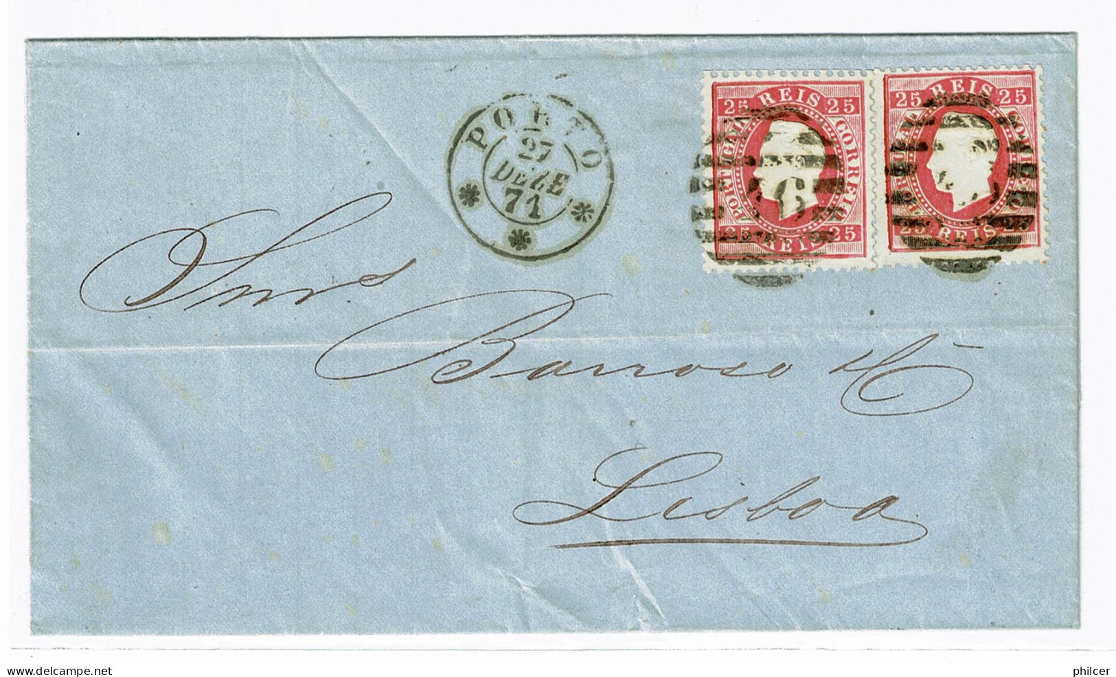 Portugal, 1871, # 40i Dent. 13 1/2, Para Lisboa - Lettres & Documents