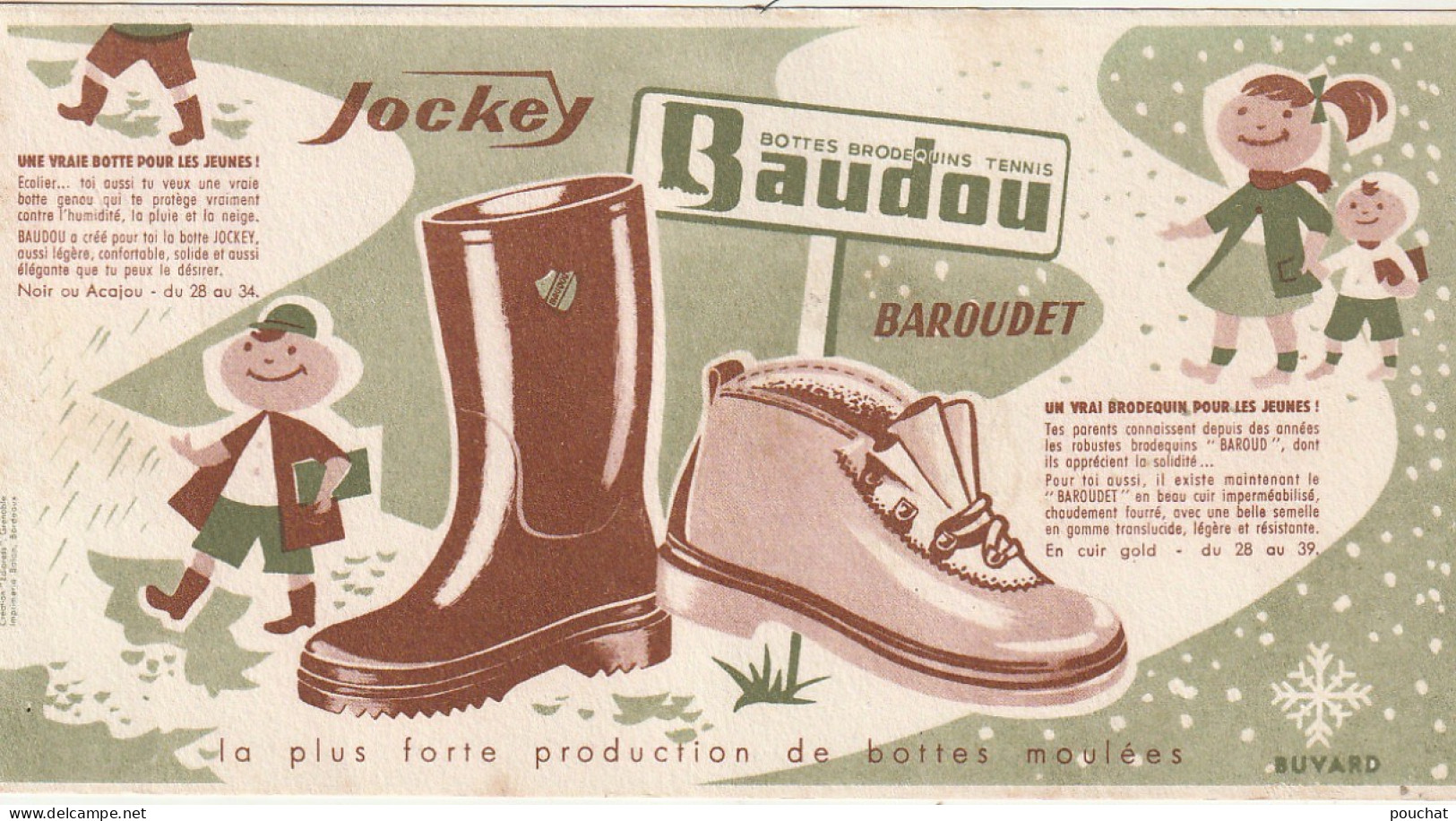 GU Nw - " BAUDOU  " - BOTTE JOCKEY , BRODEQUIN BAROUDET - CREATION EDIPRESS , GRENOBLE - IMP. BALAN , BORDEAUX - Shoes