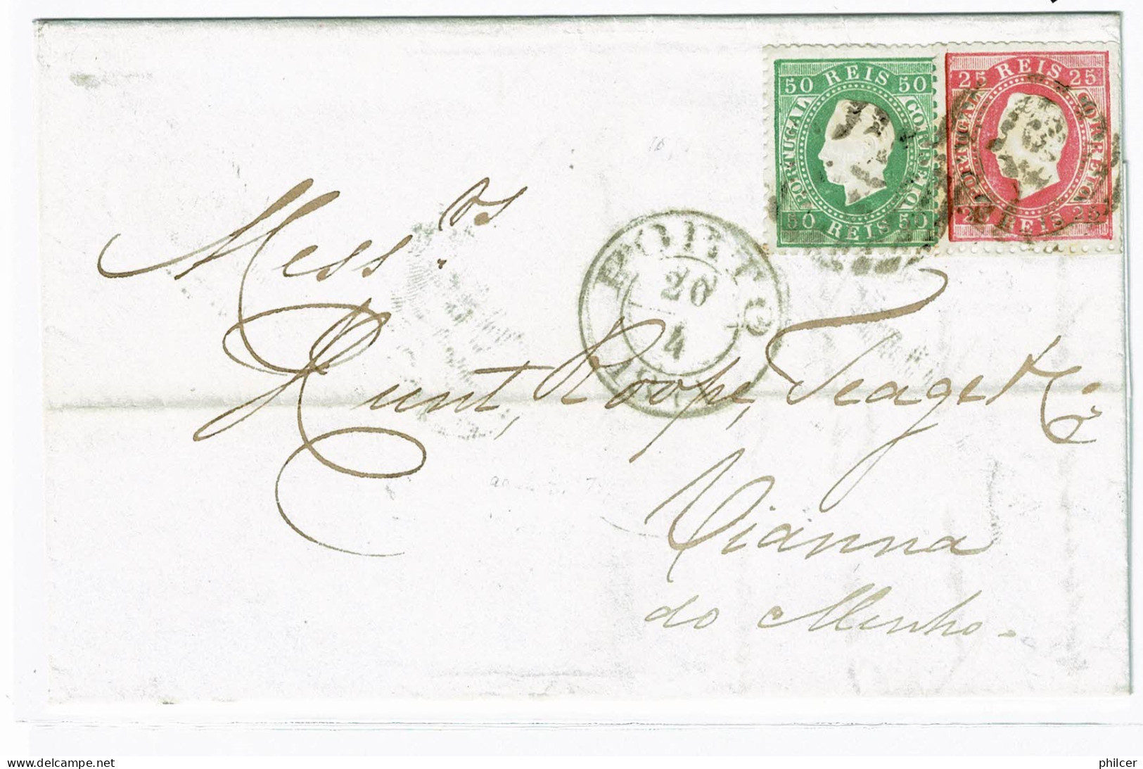 Portugal, 1871, # 40/1 Dent. 12 1/2, Para Viana Do Minho - Storia Postale